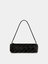 Baguette Bag in black leather and gold finishing