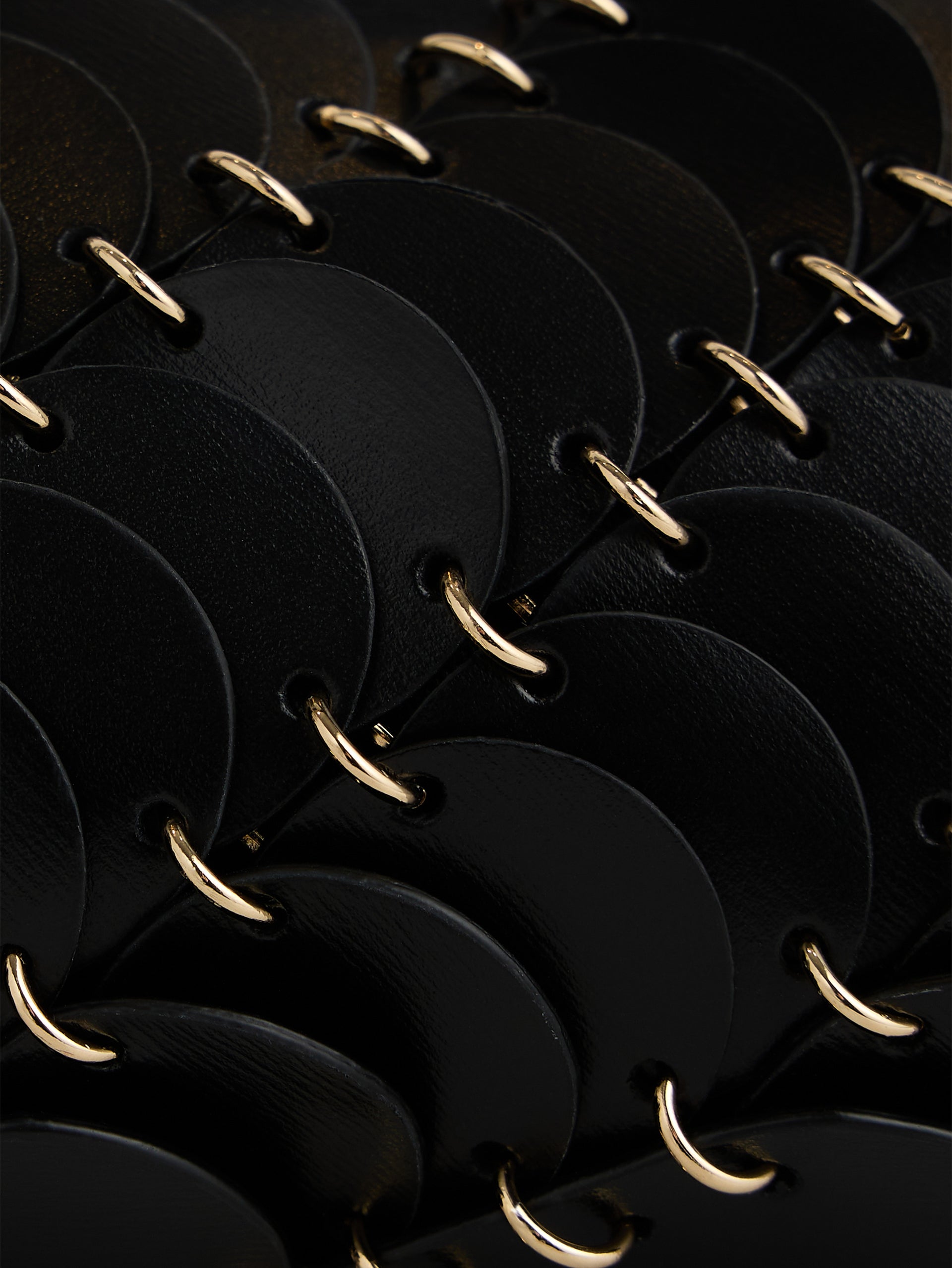Baguette Bag in black leather and gold finishing
