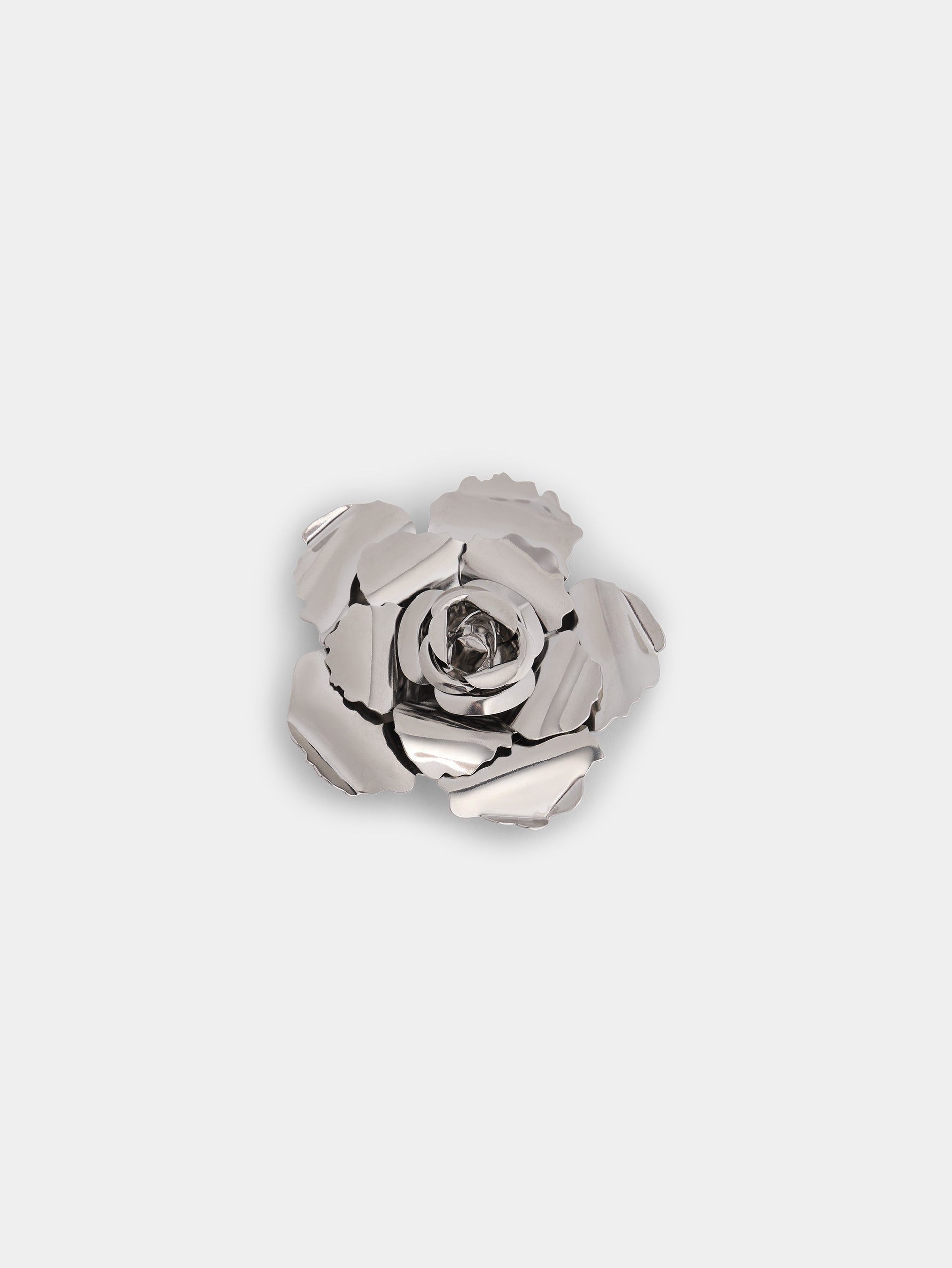 Metal silver flower hair clip position 4