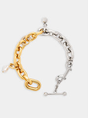 Necklace XL Link in bi-color punk style packshot side view 1