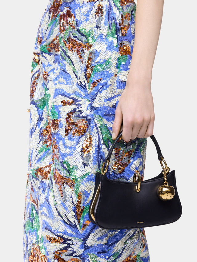 Micro Ring Black Leather Bag - Image 3