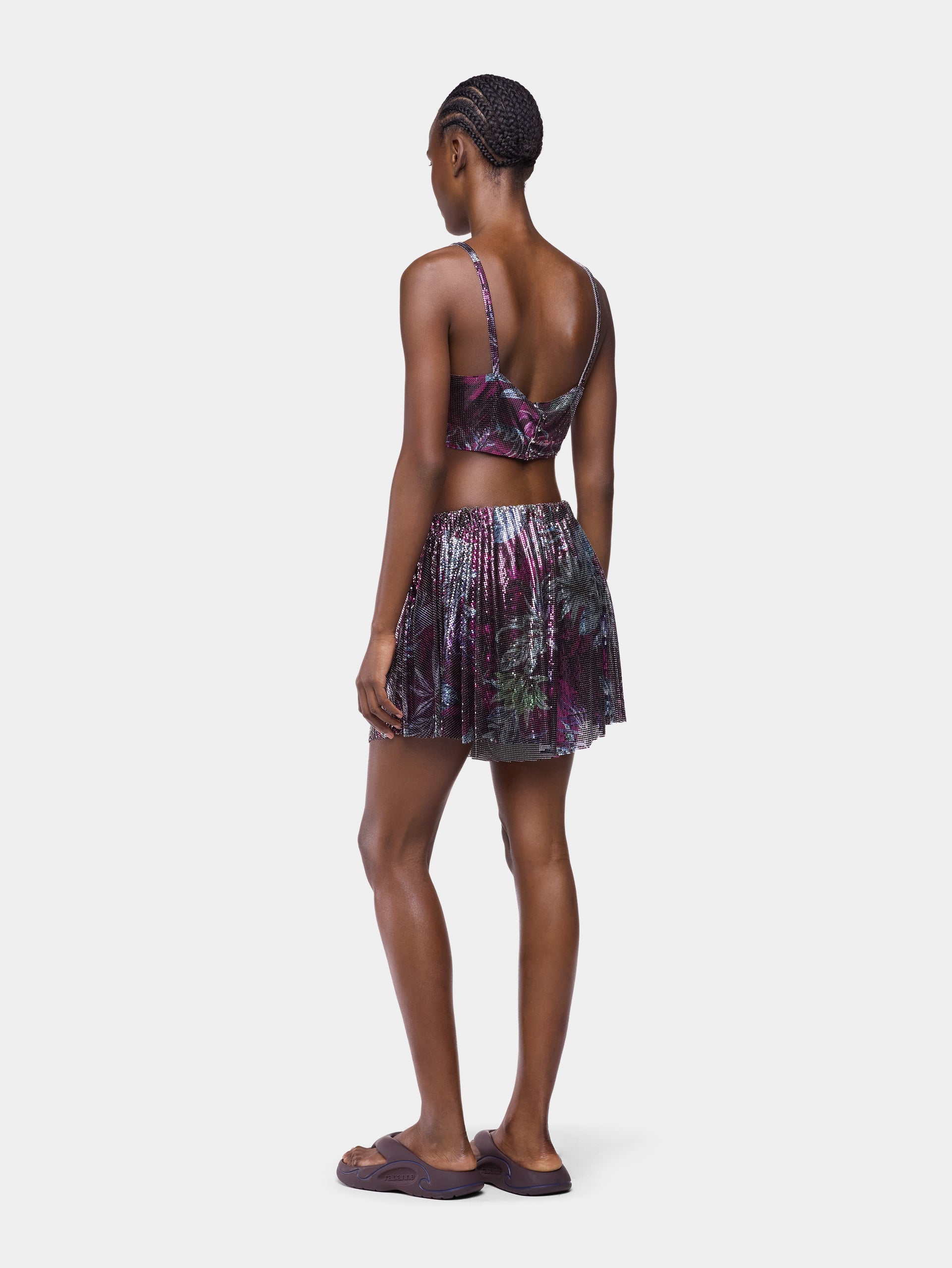 Mini Short in Palm Tree-Printed Mesh packshot front view 4