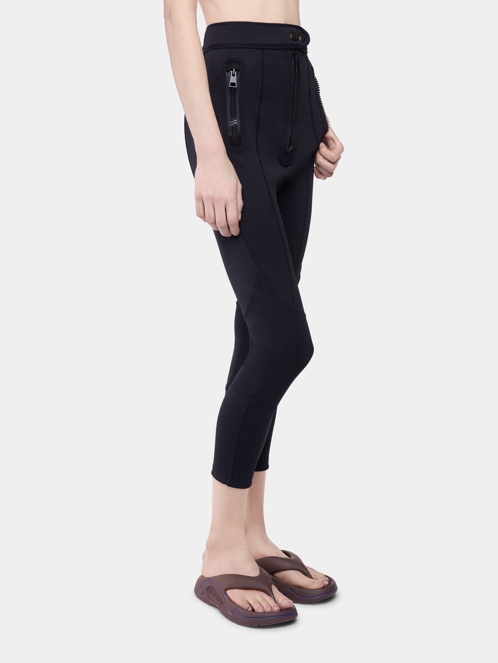 Capri pant in black neoprene position 2 - Image 2