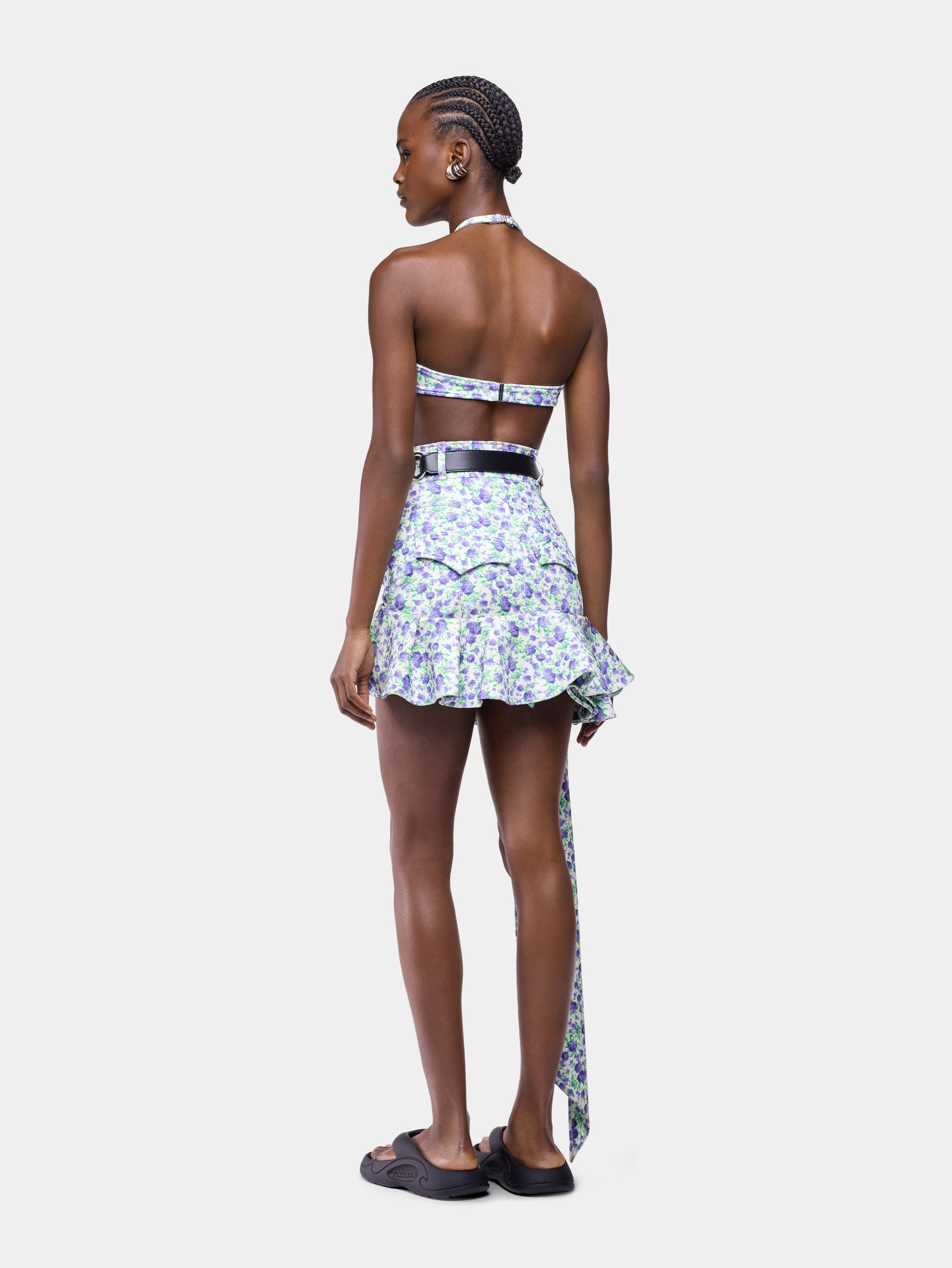 Sleeveless Bralette Top in Blue Liberty Print position 3 - Image 3