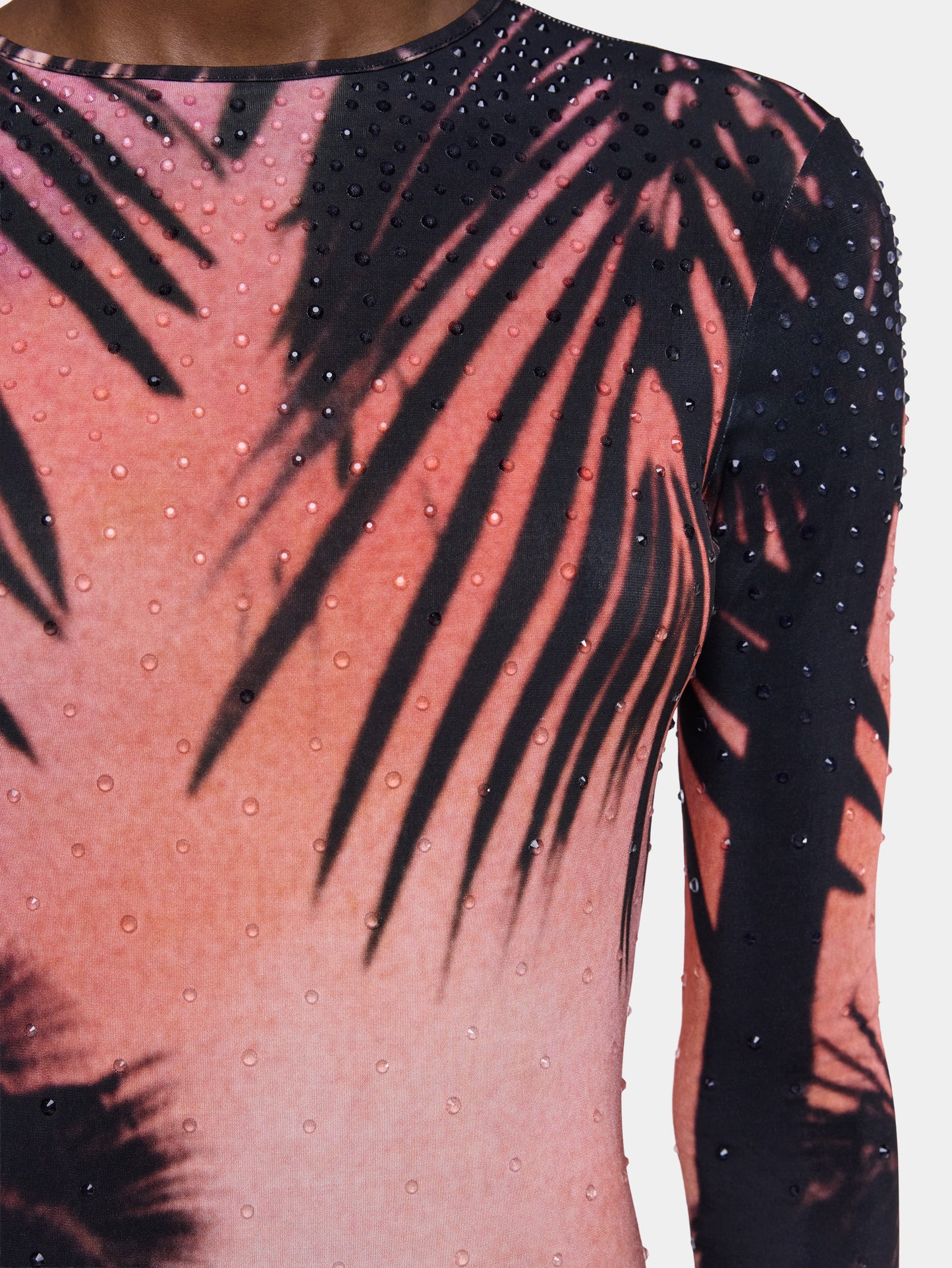 Maxi Dress in Thunderstorm-Printed Second-Skin Jersey