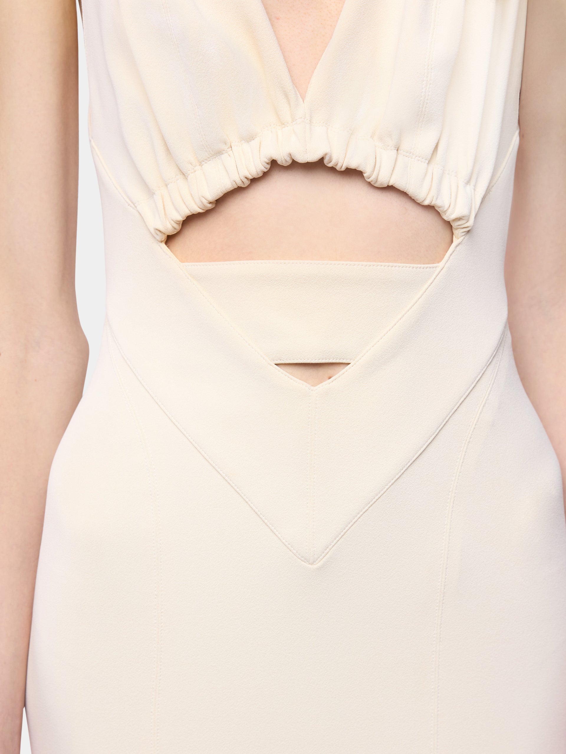 Midi dress in off white viscose jersey position 5