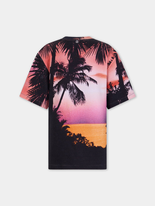 Tailored T-Shirt in Thunderstorm-Printed Cotton - Image 3