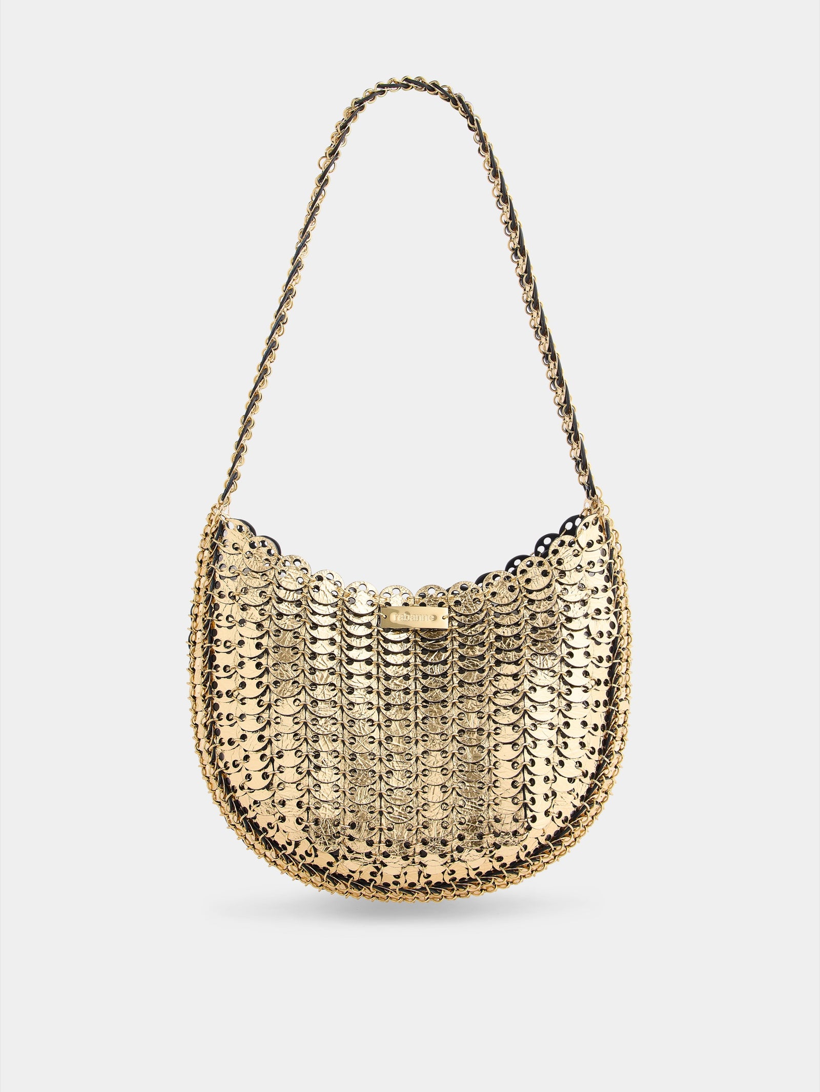 Moon Hobo Flip Bag in reversible black and gold leather position 3 - Image 3