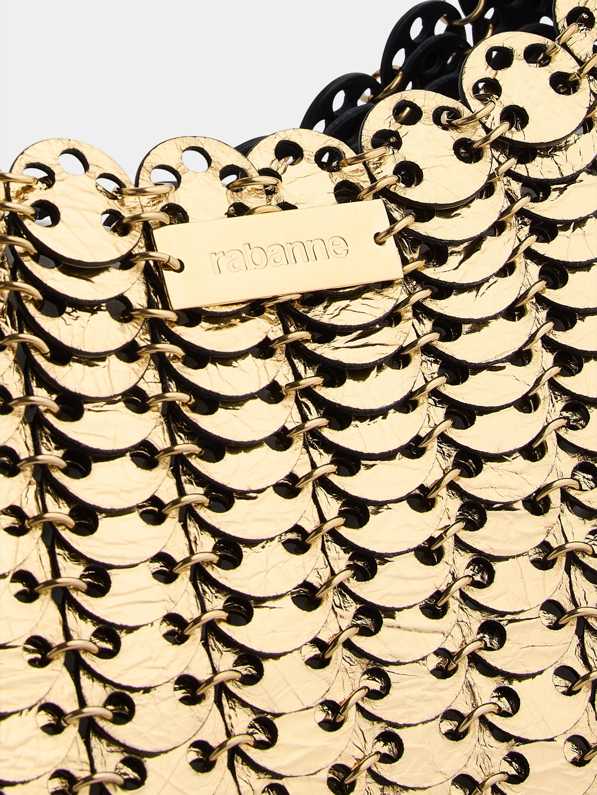Moon Hobo Flip Bag in reversible black and gold leather position 7