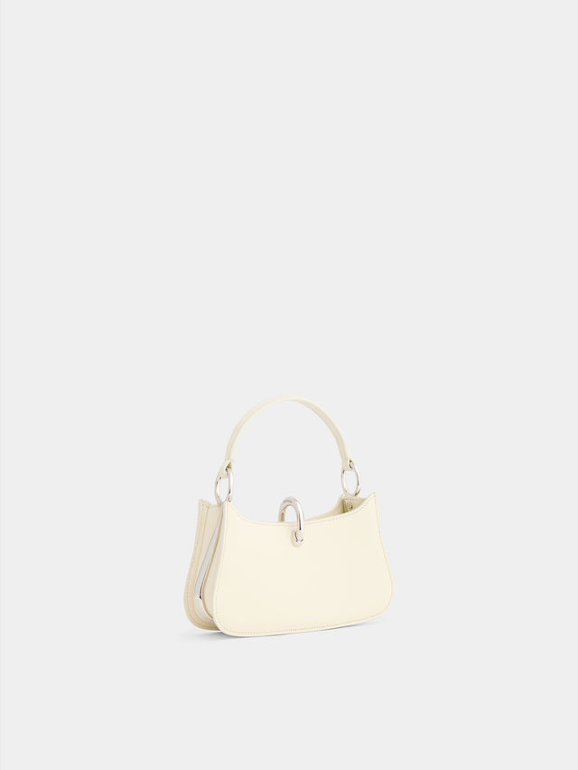 Micro Ring Ivory Leather Bag - Image 3