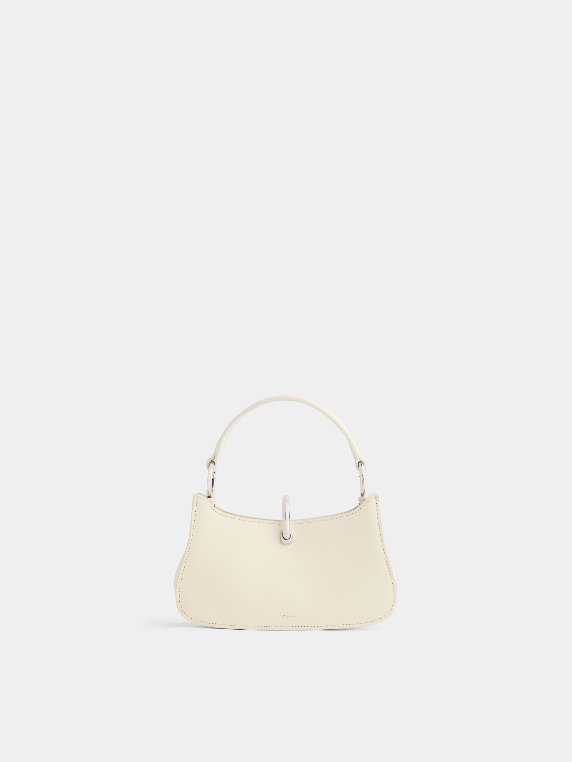 Micro Ring Ivory Leather Bag position 1