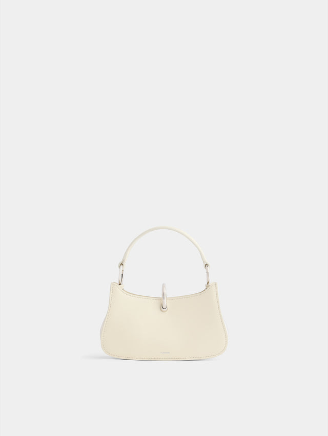 Micro Ring Ivory Leather Bag - Image 1