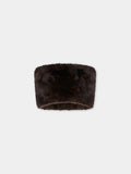 Brown shearling stole