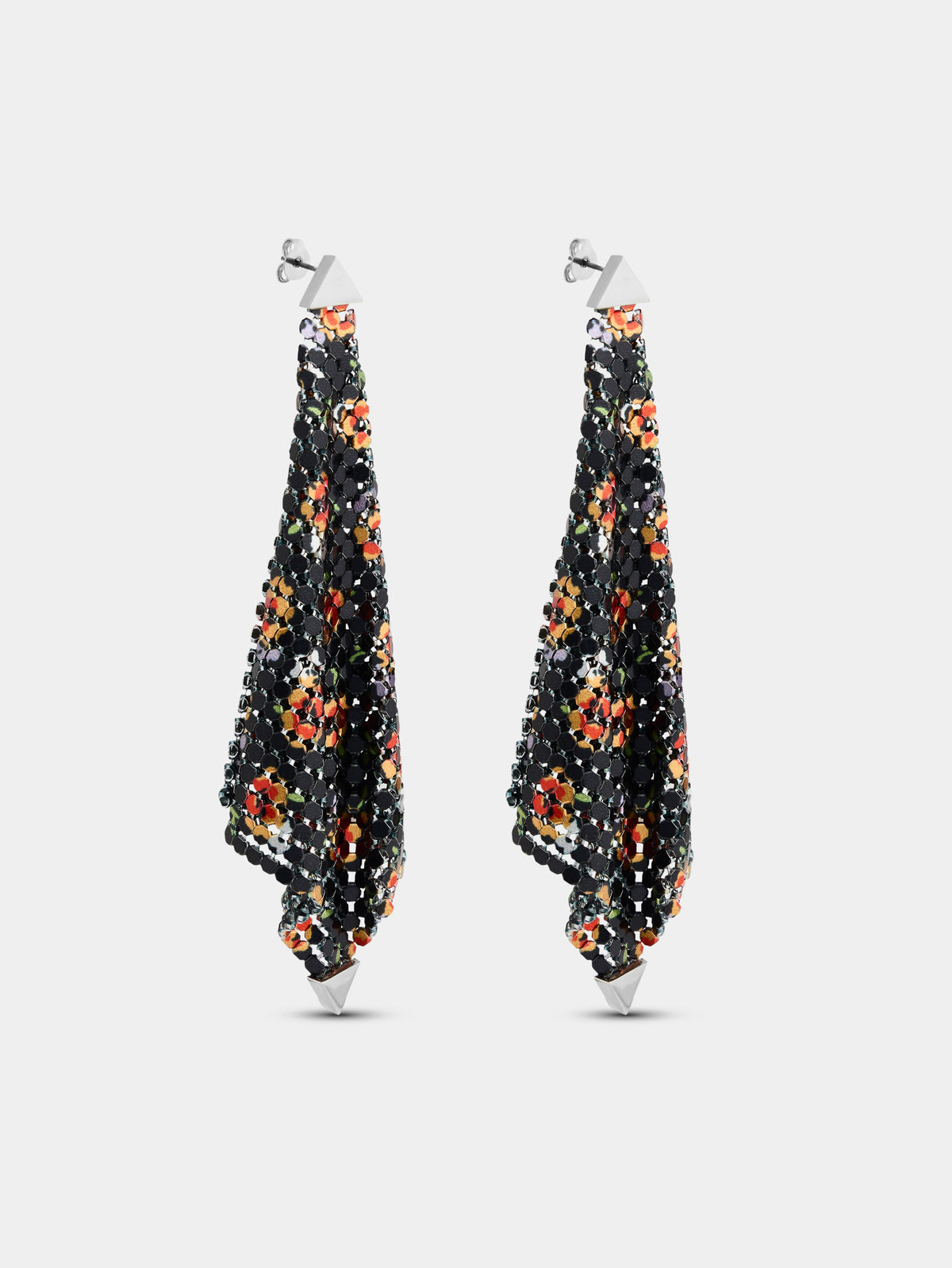 Black liberty print mesh earrings - Image 3