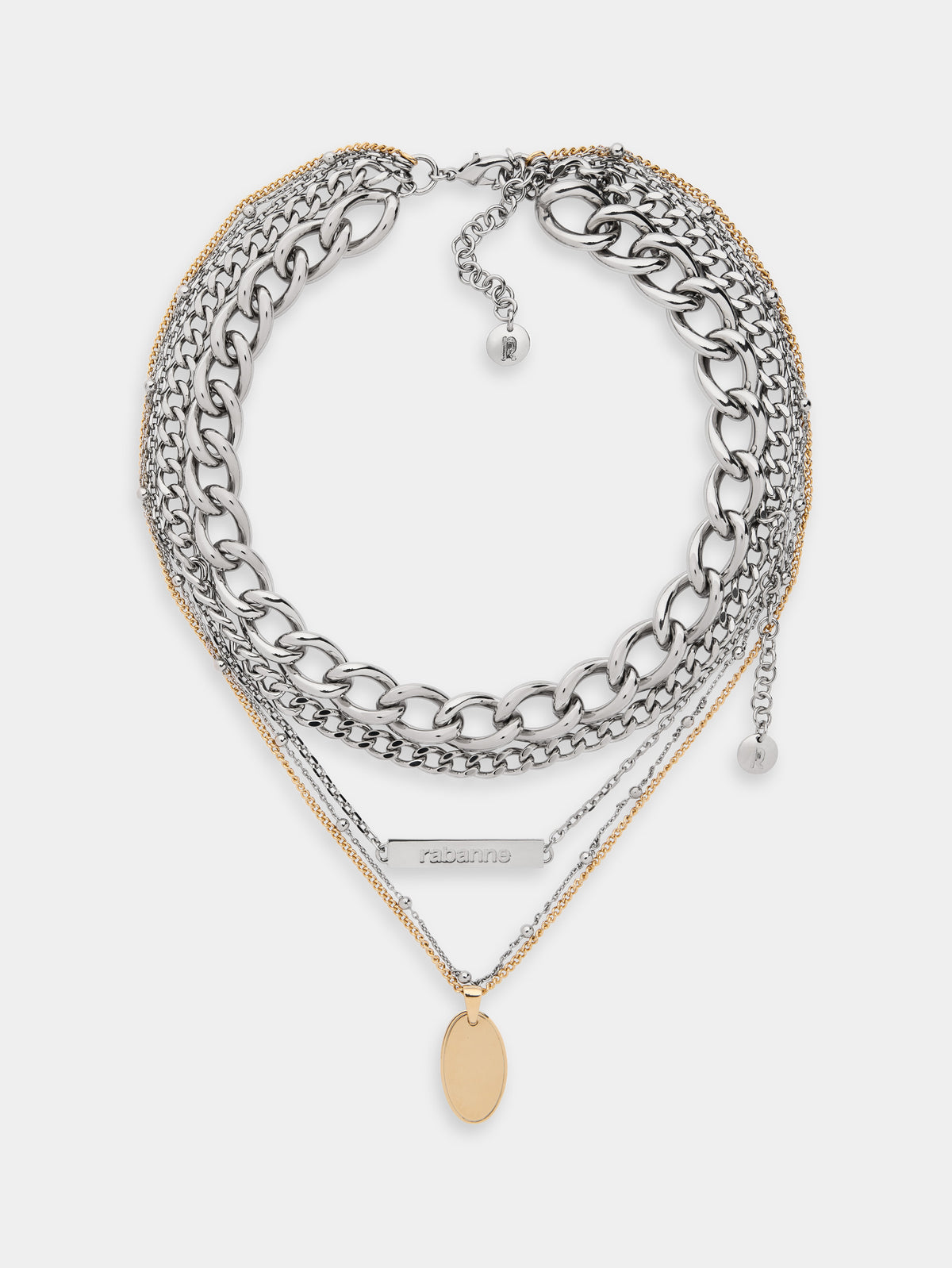 Punk multi chain bicolor necklace - Image 1