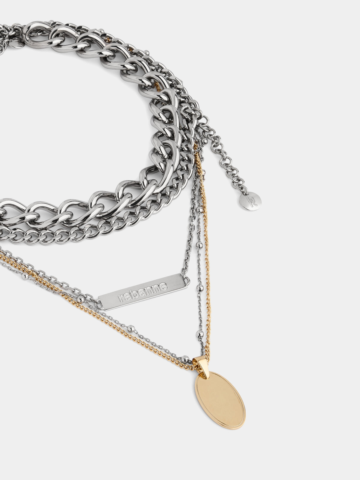 Punk multi chain bicolor necklace - Image 3