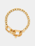 XL Link necklace in gold metal and ochre resin