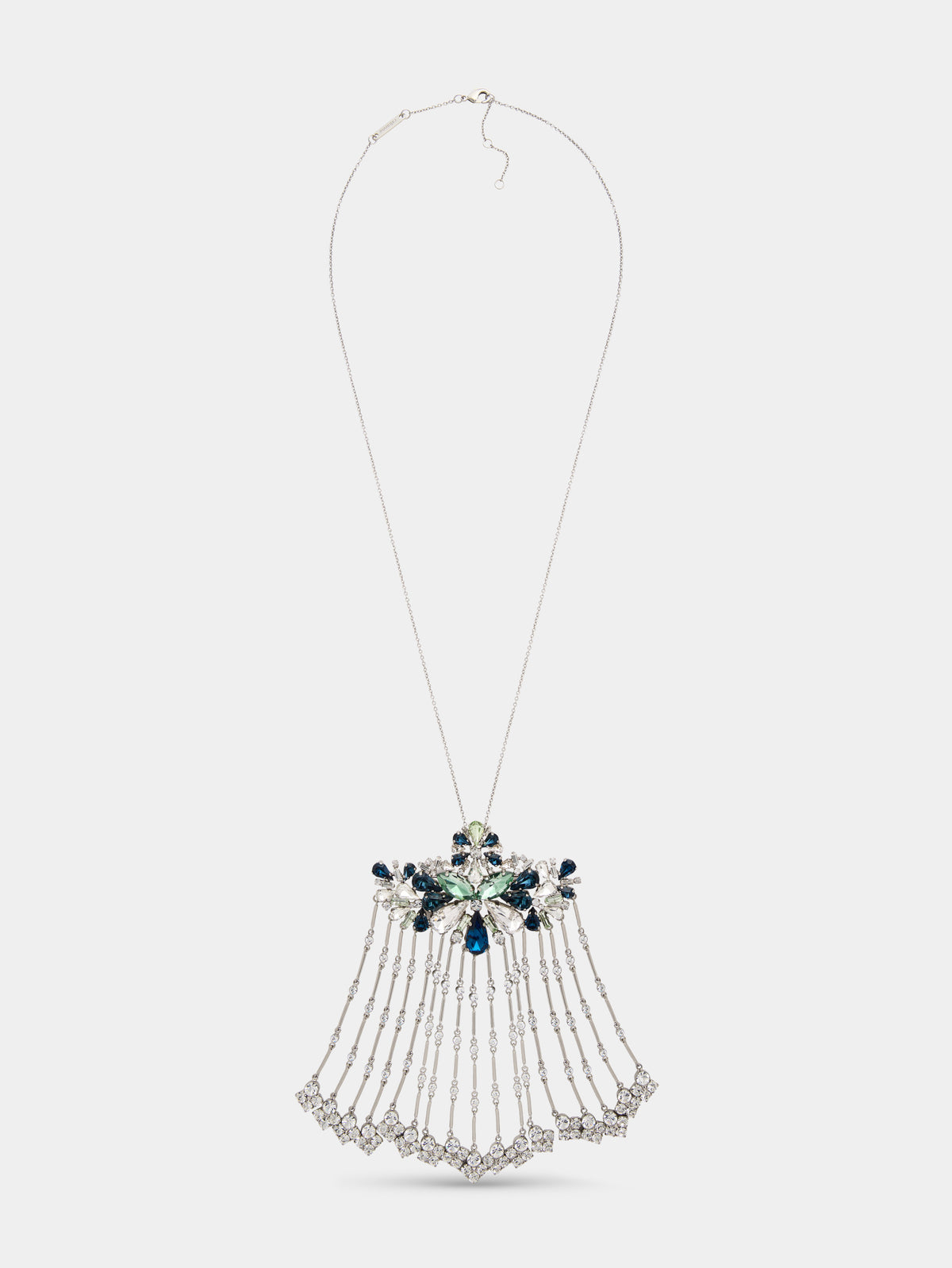 Strass jewel necklace in silver and blue - Image 1