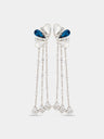 Strass jewel earrings in silver and blue
