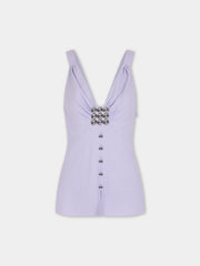 Top lilas Dinh Van x Rabanne avec ornements bijou argentés