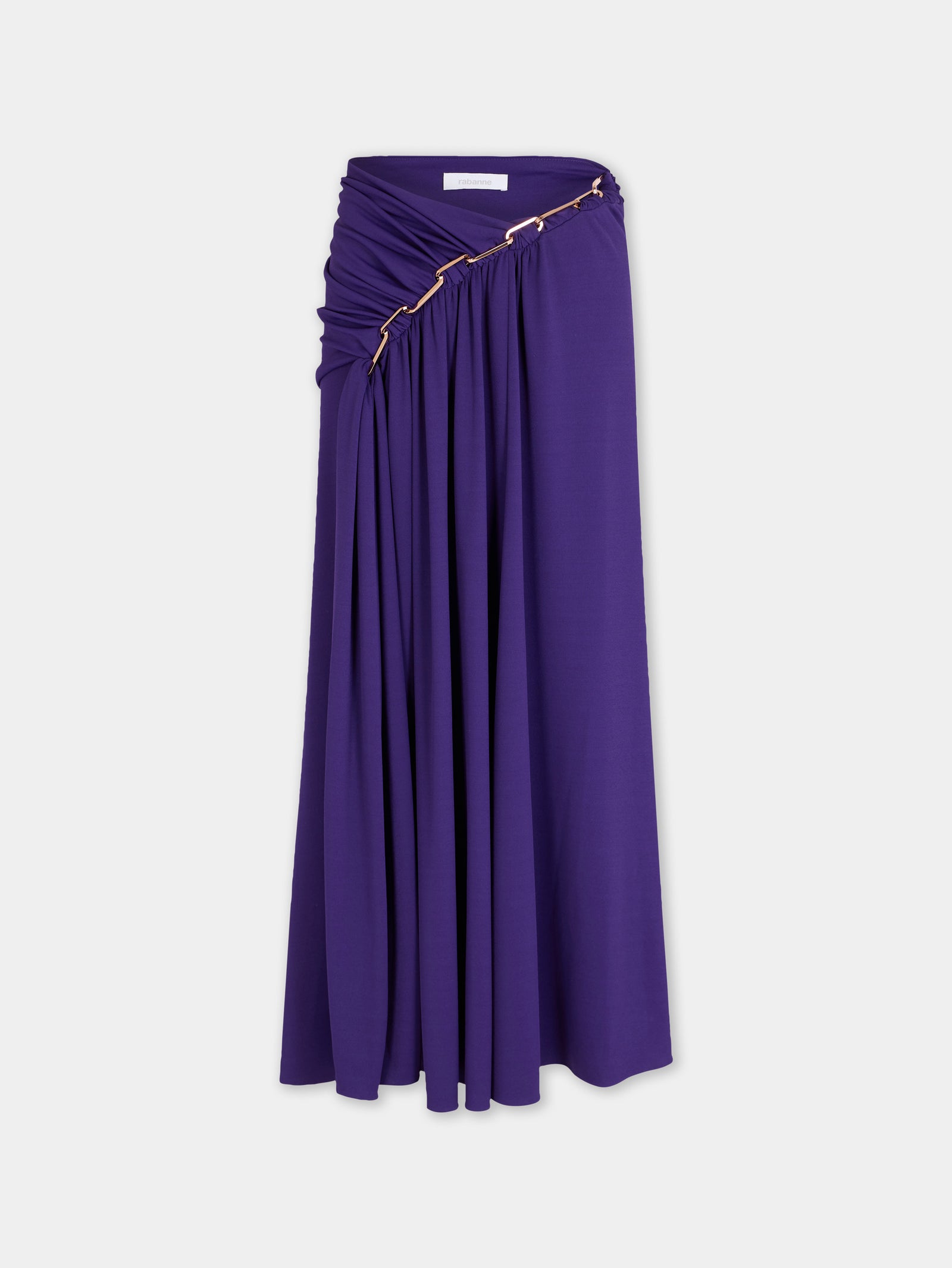 Jupe longue violette Dinh Van x Rabanne ornée de détails chaîne signature - Image 1