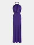 Robe longue violette Dinh Van x Rabanne ornée de détails chaîne signature