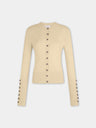 Cardigan en maille jaune Dinh Van x Rabanne avec bijoux signature