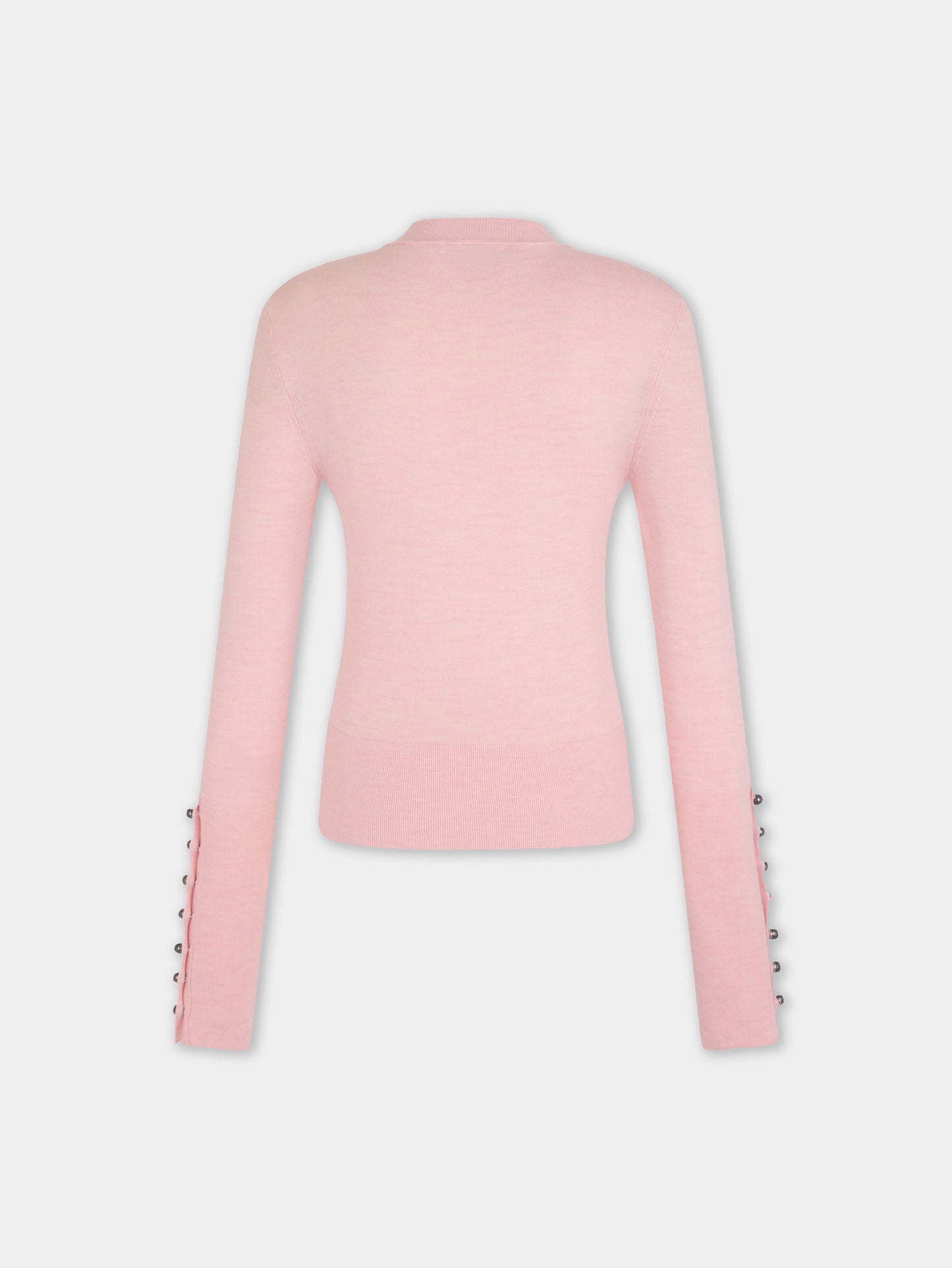 Cardigan en maille rose clair Dinh Van x Rabanne avec bijoux signature