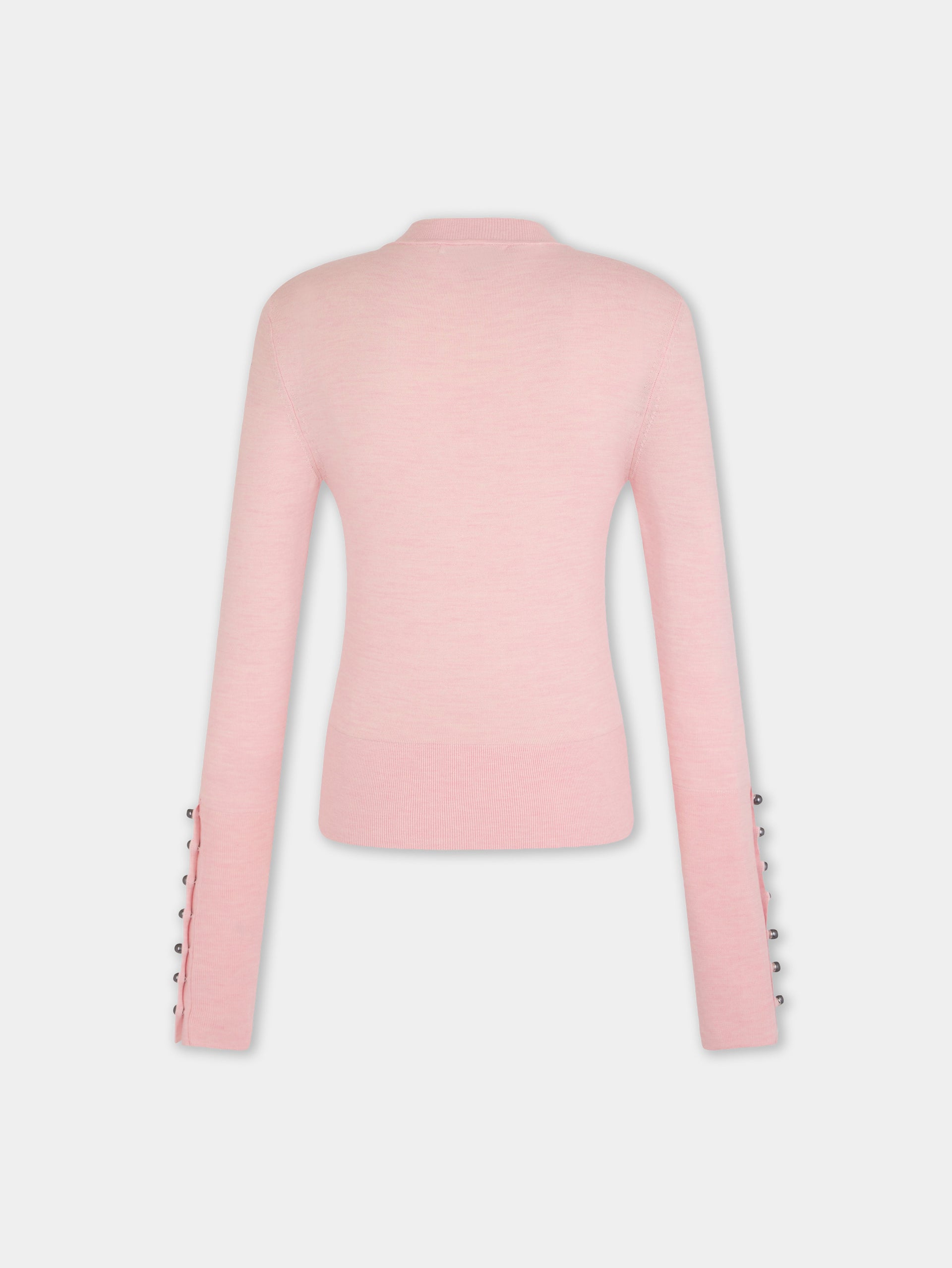 Cardigan en maille rose clair Dinh Van x Rabanne avec bijoux signature