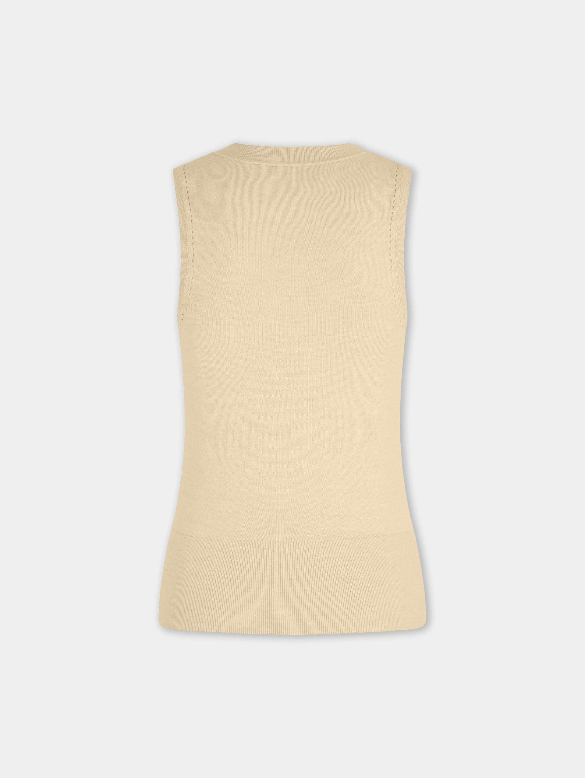 Top en maille jaune Dinh Van x Rabanne avec bijoux signature