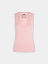 Top en maille rose clair Dinh Van x Rabanne avec bijoux signature