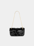 Sparkle Baguette bag with black sequin embroidery