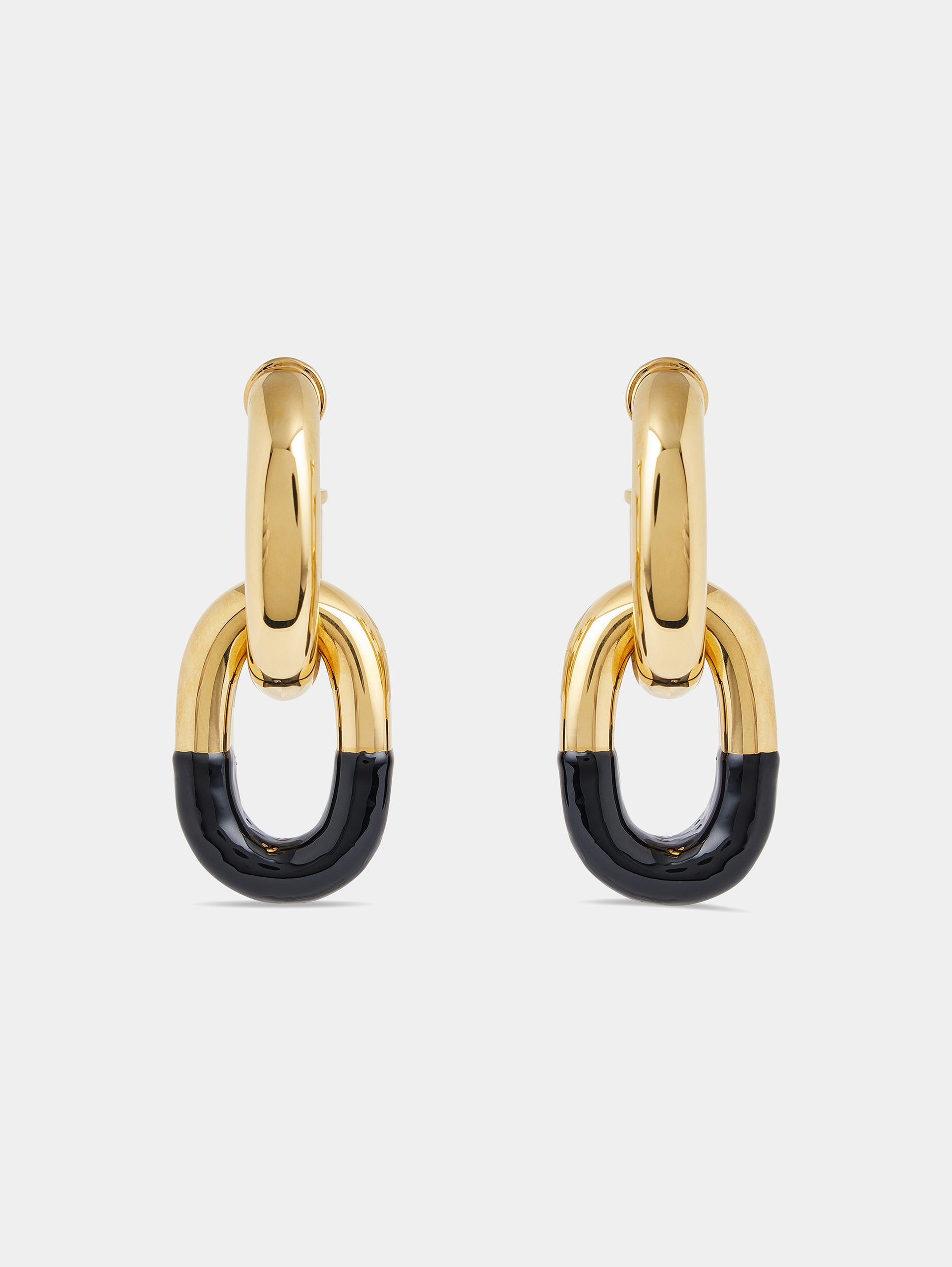 XL Link earrings black and gold position 1