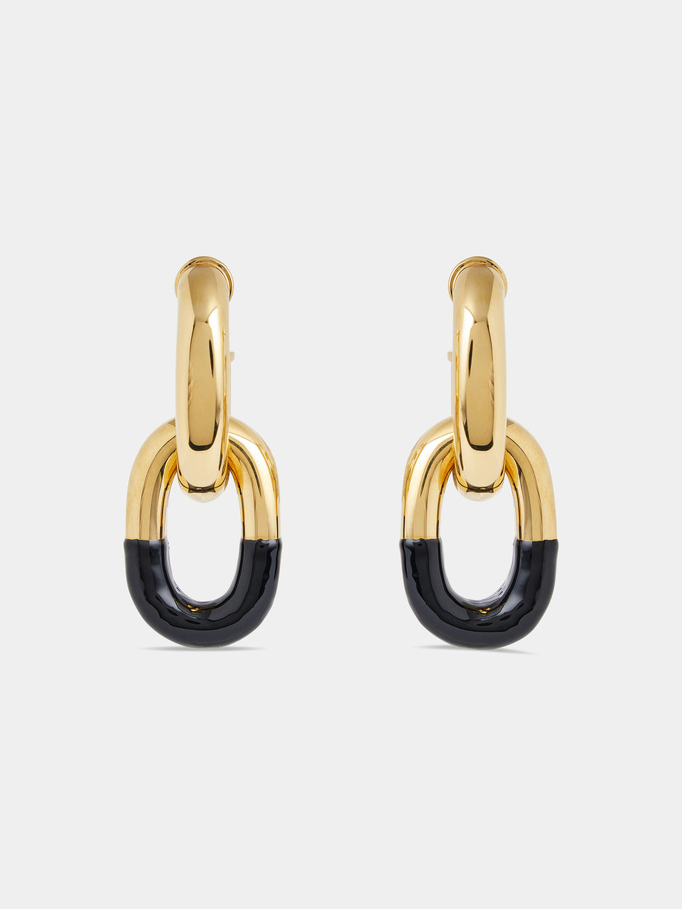 XL Link earrings black and gold position 1 - Image 1
