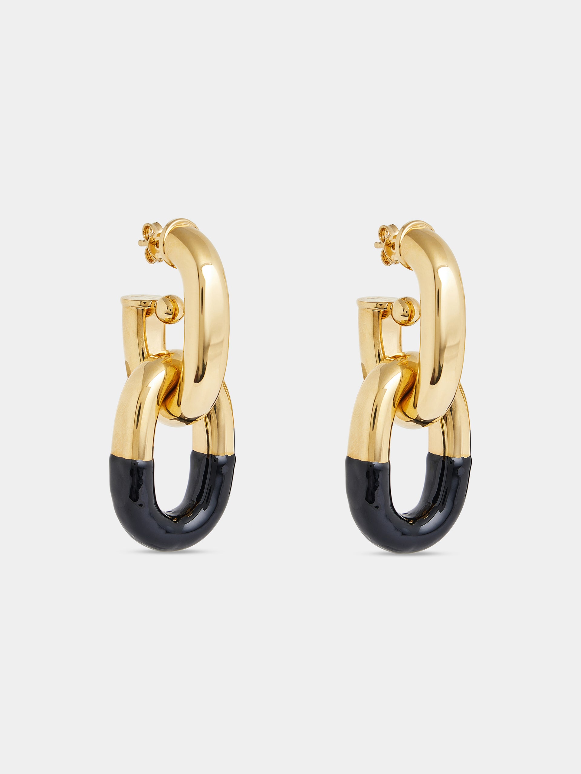 XL Link earrings black and gold position 3