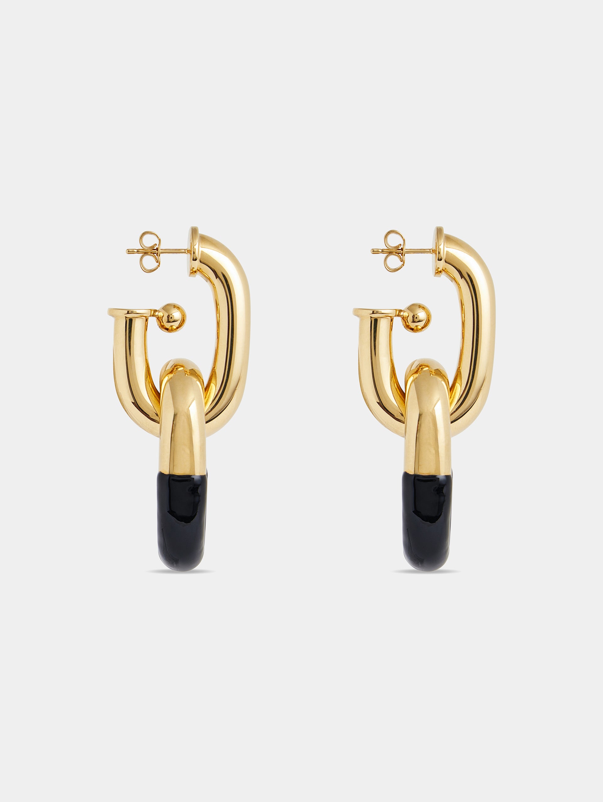 XL Link earrings black and gold position 4