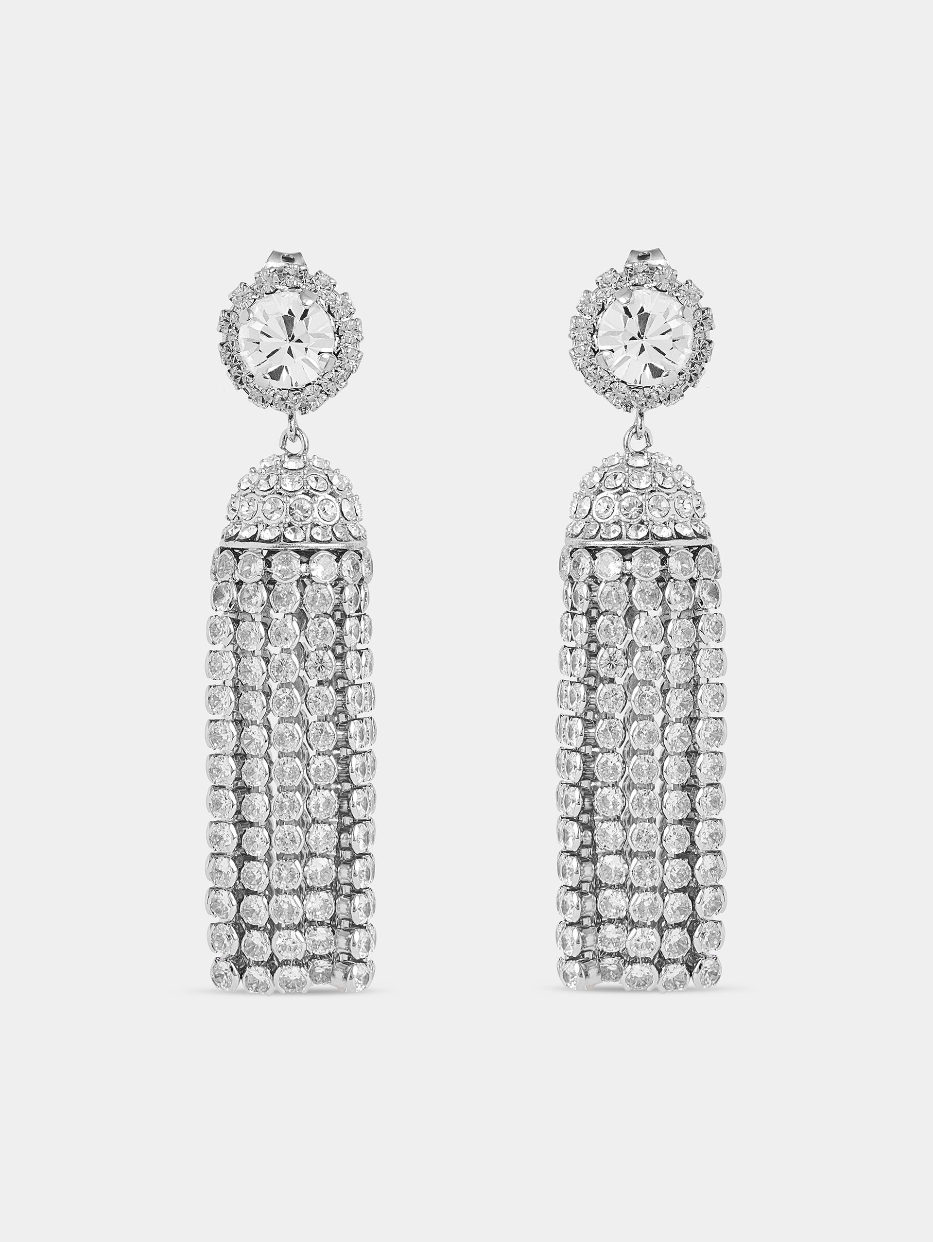 Crystal tassel earrings position 1