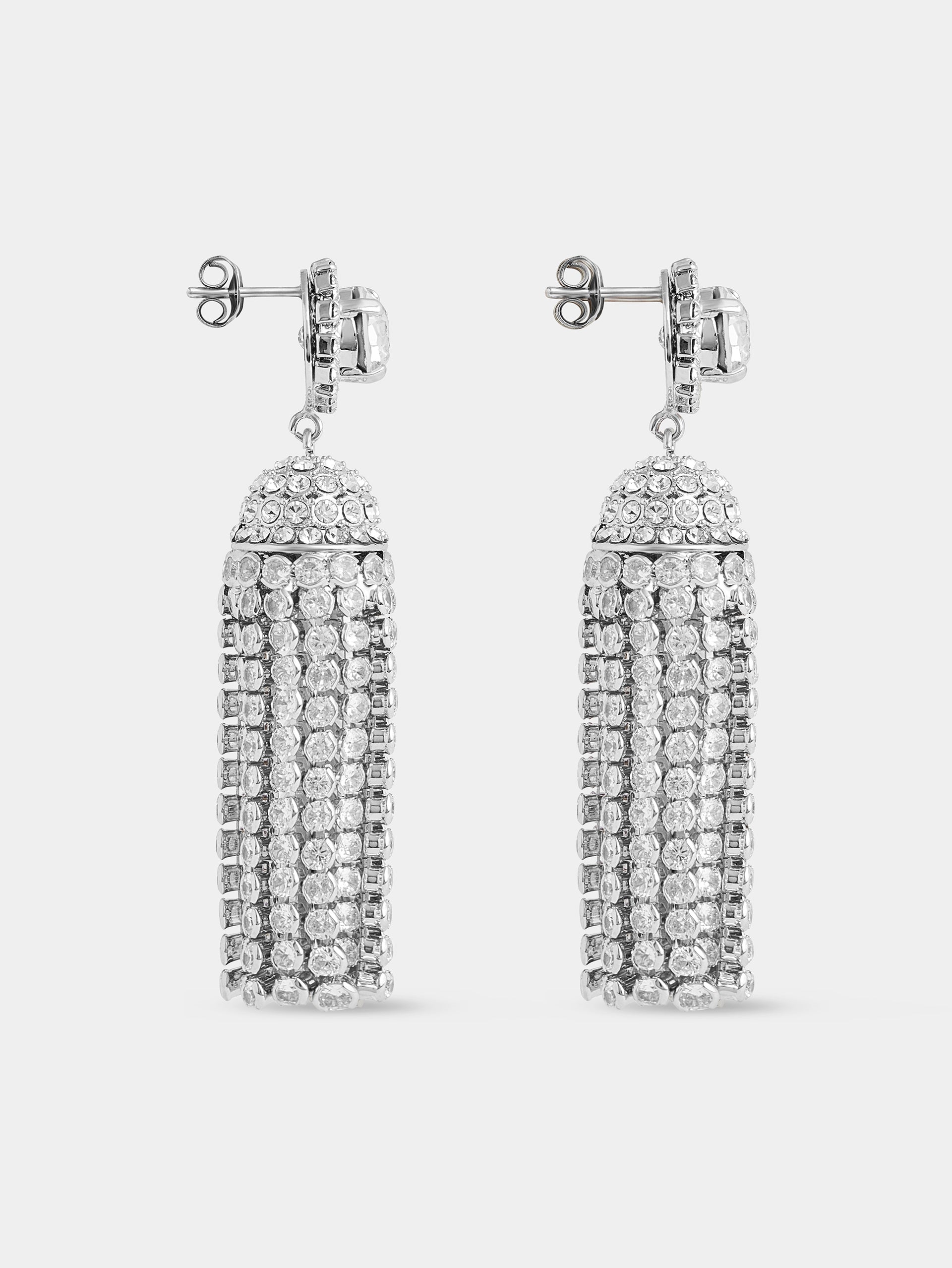 Crystal tassel earrings position 4