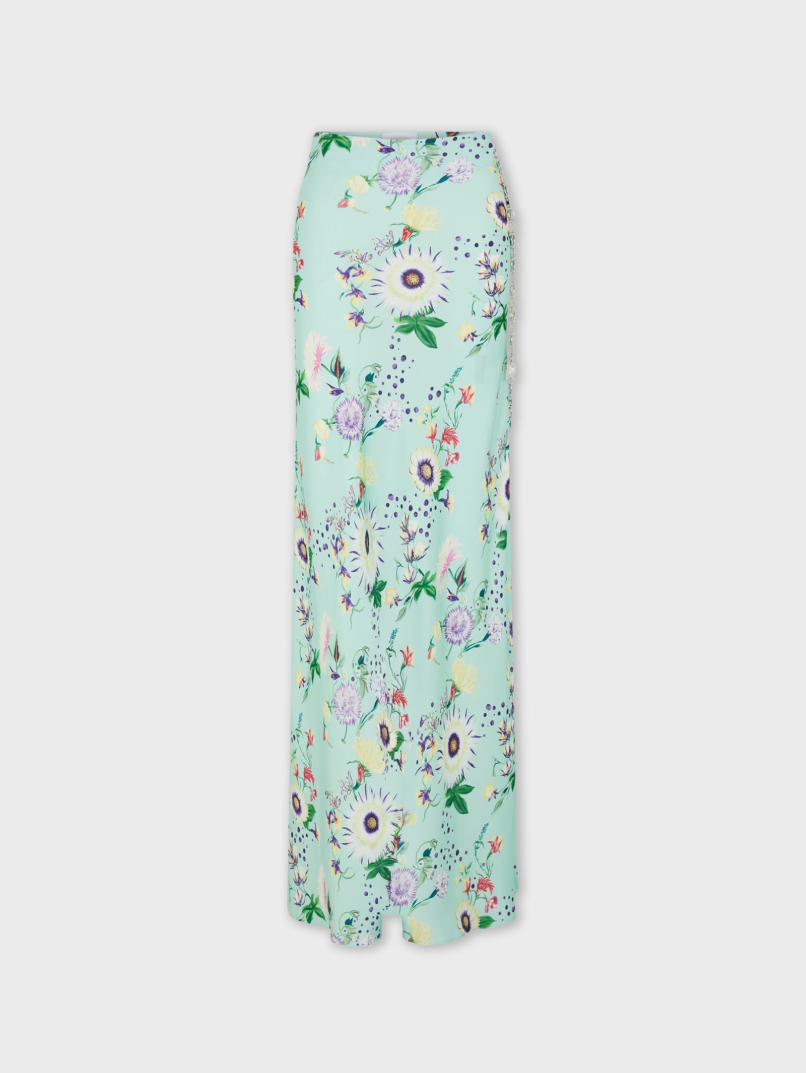 Floral patterned skirt with chain details position 1 - Image 1