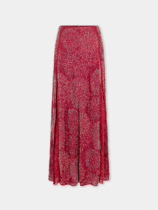 Skirt with pearl embroidery - Image 1