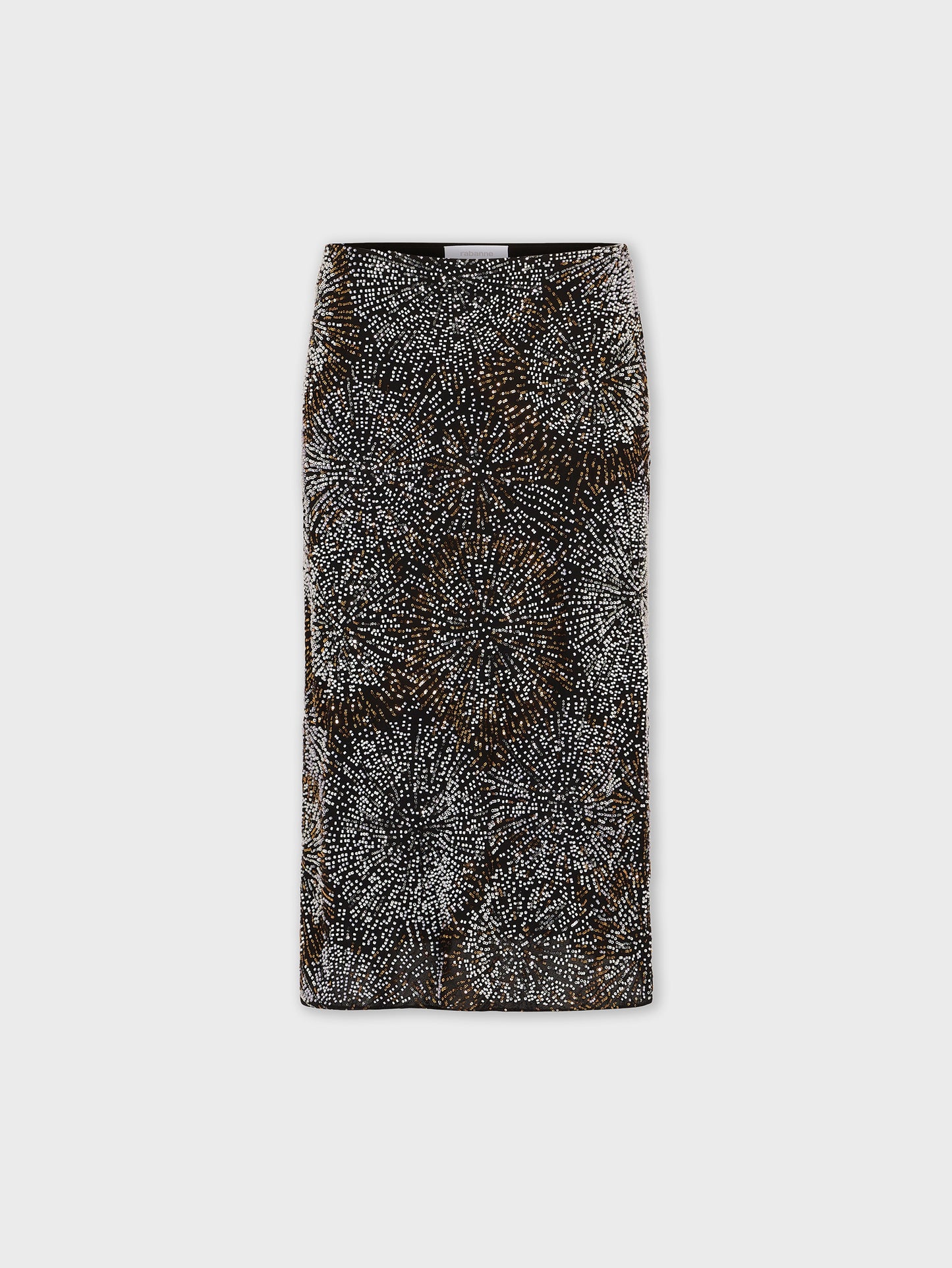 Crepe skirt with pearl embroidery