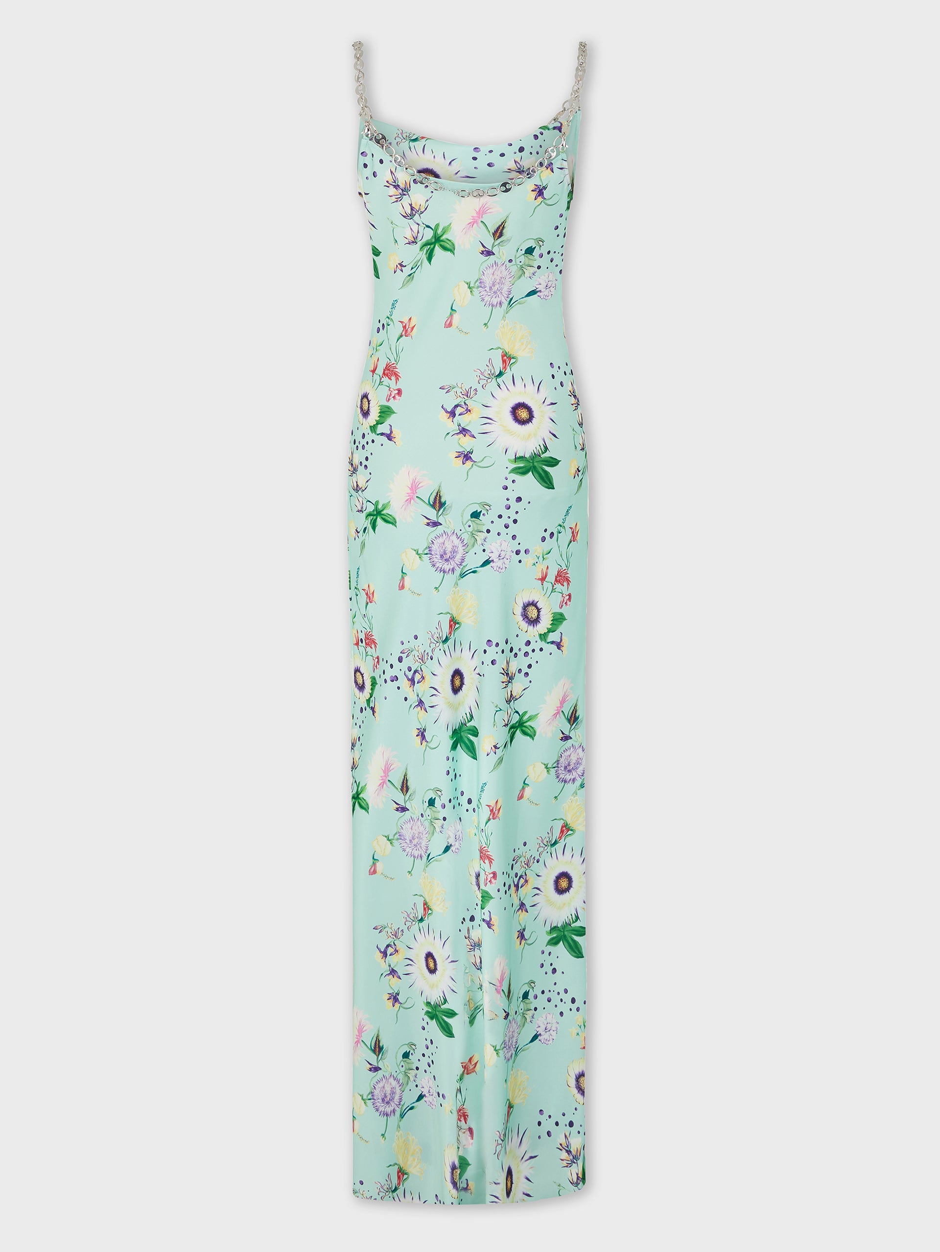Floral patterned dress with chain details position 8