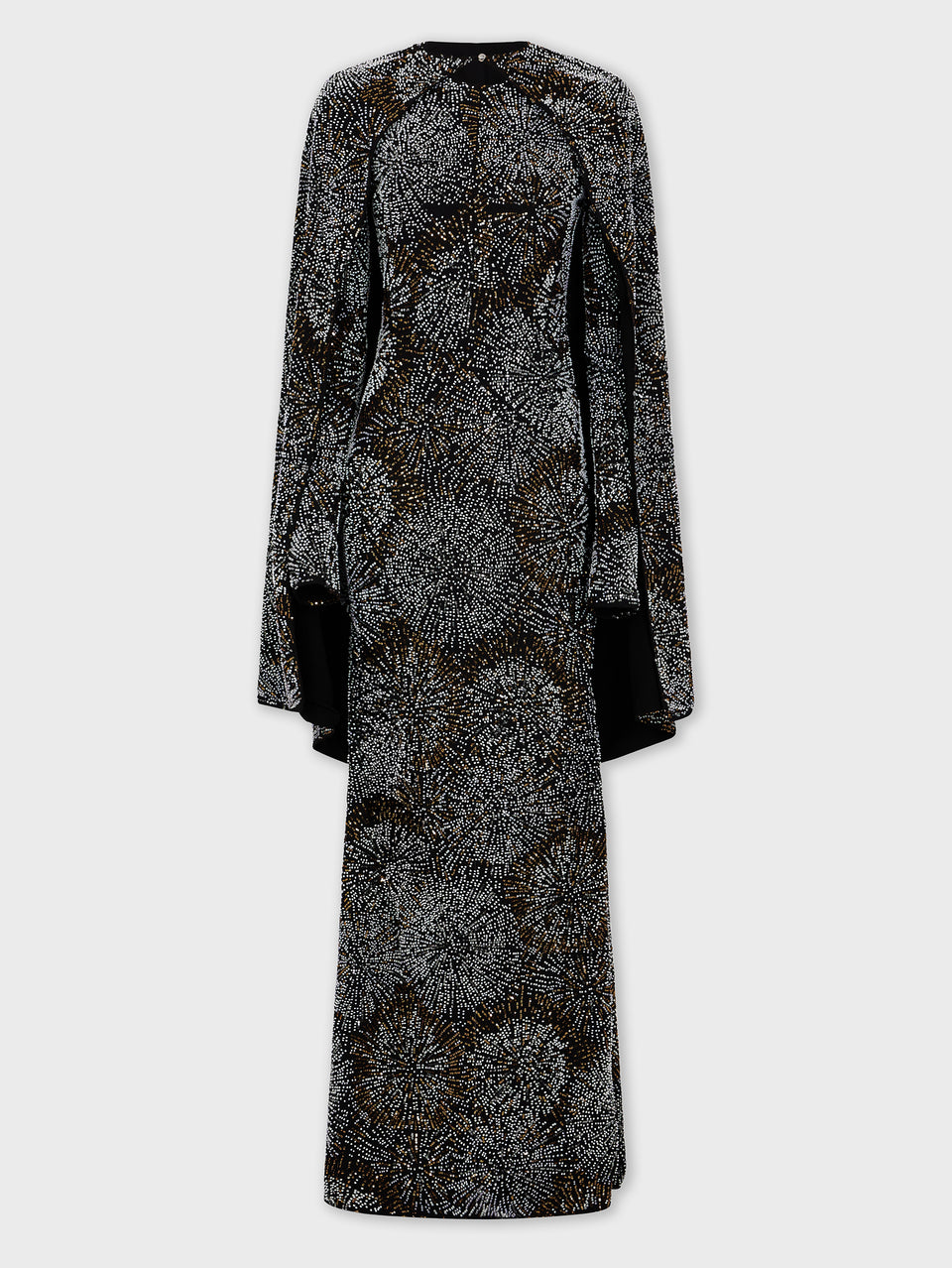 Crepe dress with pearl embroidery - Image 1