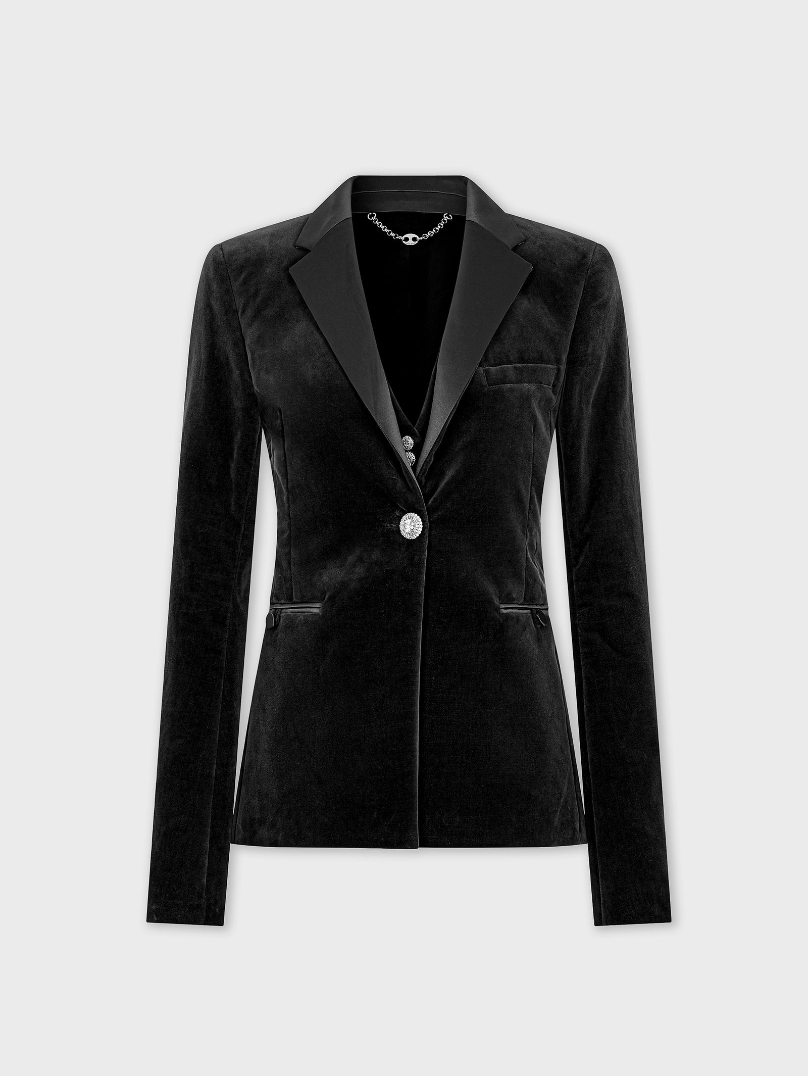 Velvet tailored jacket position 1 - Image 1
