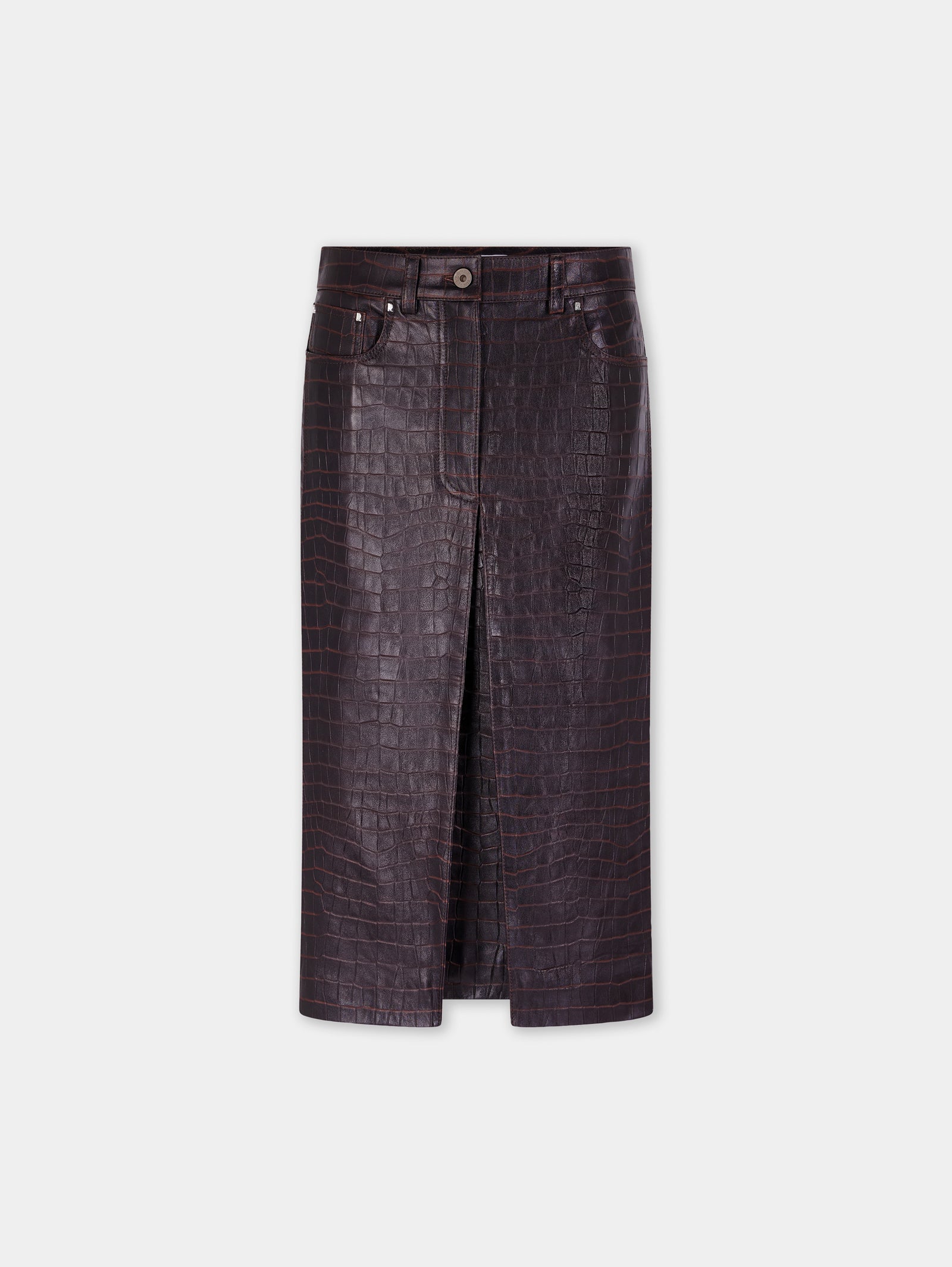 Midi leather skirt position 1 - Image 1