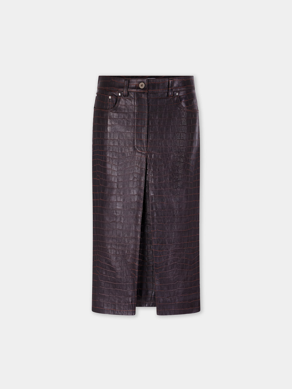 Midi leather skirt - Image 1