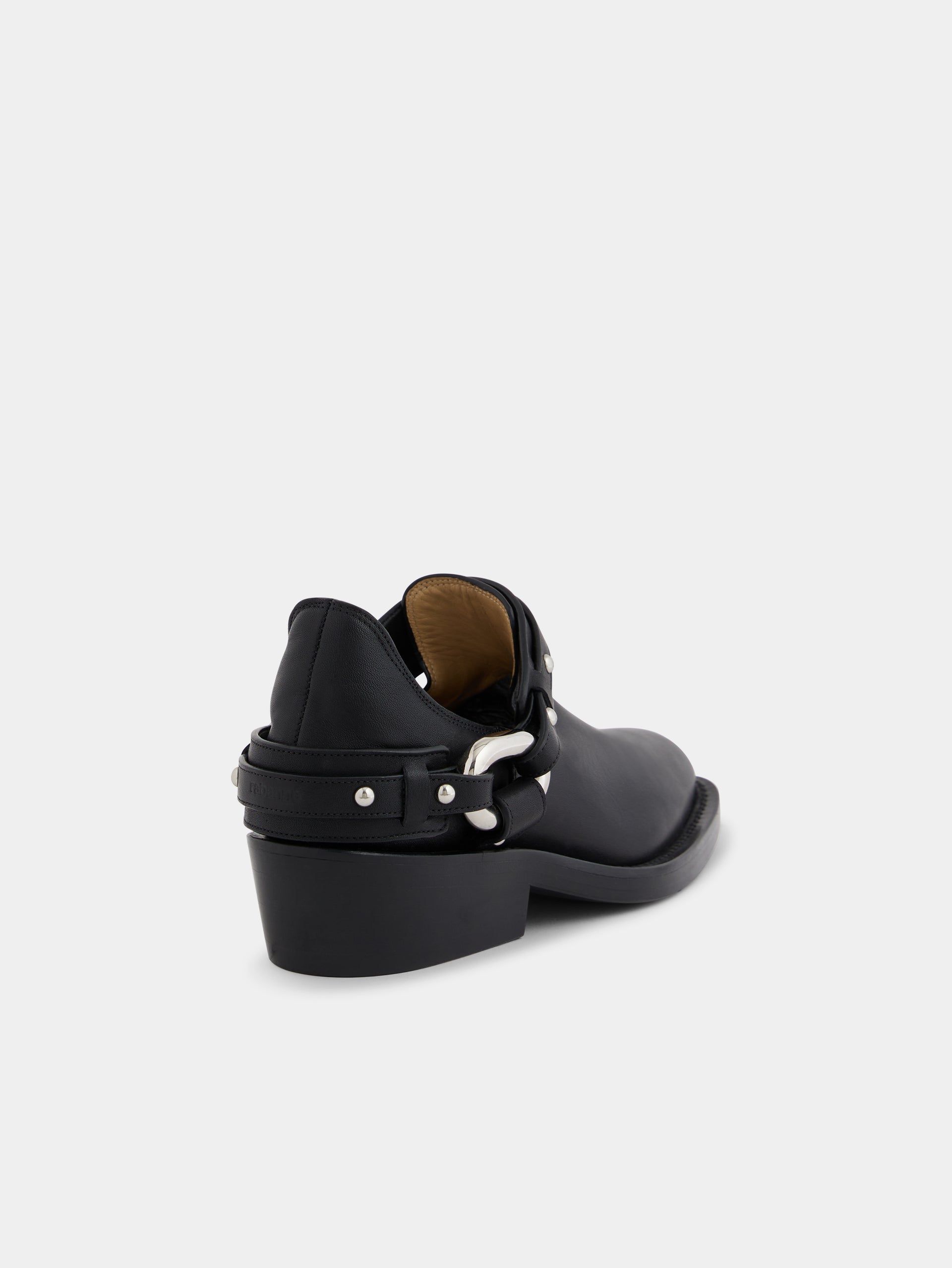 Biker ankle boots in leather black position 4