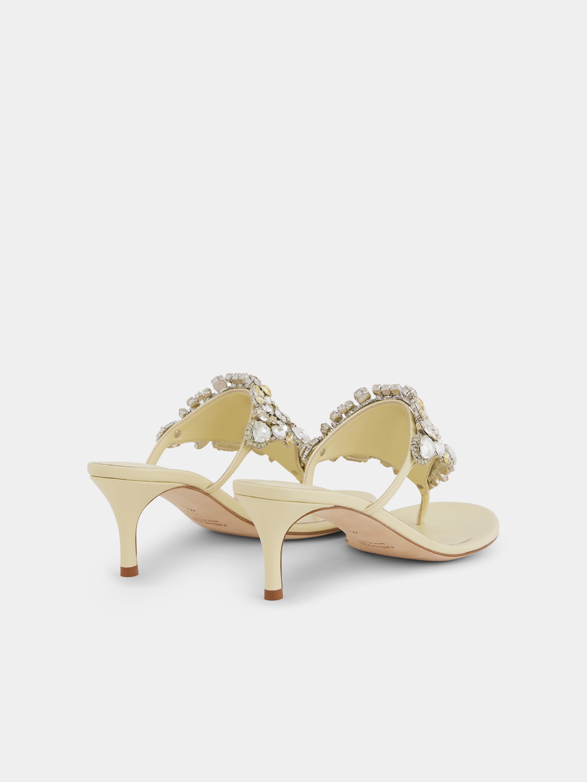 Kitten heel sandals with strass butter position 4