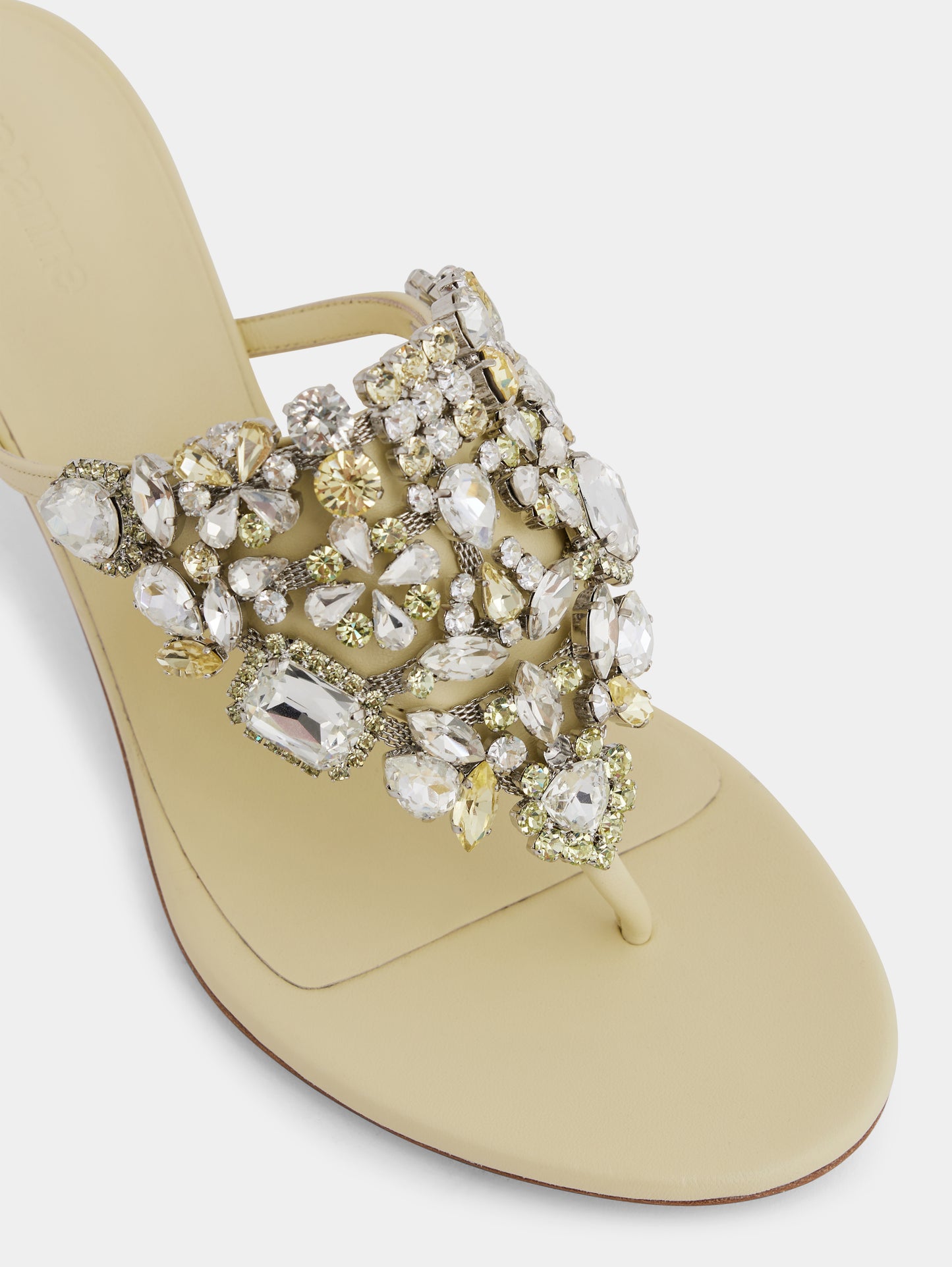 Kitten heel sandals with strass