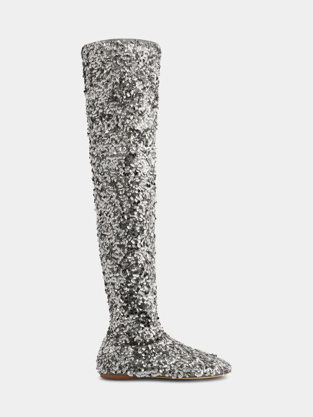 Thigh boots with sequins - Image 1